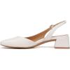 imageNaturalizer Womens Jayla Low Heel Slingback Dress ShoeWarm White Leather