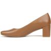 imageNaturalizer Womens Karina Low Block Heel Square Toe PumpEnglish Tea Brown Leather