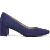 imageNaturalizer Womens Karina Low Block Heel Square Toe PumpHaven Dark Blue Suede