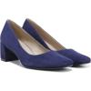 imageNaturalizer Womens Karina Low Block Heel Square Toe PumpHaven Dark Blue Suede