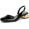 imageNaturalizer Womens Jayla Low Heel Slingback Dress ShoeBlack Faux Leather