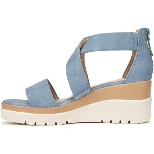 imageNaturalizer Soul Womens Goodtimes Crisscross Strappy Wedge SandalMid Blue Faux Leather