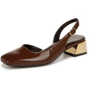 imageNaturalizer Womens Jayla Low Heel Slingback Dress ShoeCappuccino Brown Faux Leather