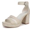 imageNaturalizer Womens Pearlyn Heeled SandalEggshell Beige Raffia