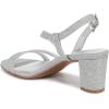 imageNaturalizer Women Vanessa2 Rhinestone Embellished Strappy Heeled SandalSilver Metallic Fabric