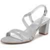 imageNaturalizer Women Vanessa2 Rhinestone Embellished Strappy Heeled SandalSilver Metallic Fabric