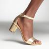 imageNaturalizer Womens Vera Ankle Strap Block Heel Dress SandalDark Gold Metallic