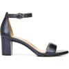imageNaturalizer Womens Vera Ankle Strap Block Heel Dress SandalFrench Navy Metallic Leather