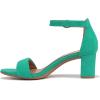 imageNaturalizer Womens Vera Ankle Strap Block Heel Dress SandalJade Green Suede