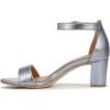 imageNaturalizer Womens Vera Ankle Strap Block Heel Dress SandalLight Blue Metallic Leather