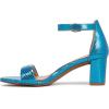 imageNaturalizer Womens Vera Ankle Strap Block Heel Dress SandalLight Blue Metallic Snake