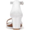 imageNaturalizer Womens Vera Ankle Strap Block Heel Dress SandalPearl White Satin