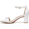 imageNaturalizer Womens Vera Ankle Strap Block Heel Dress SandalPearl White Satin