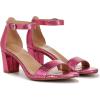 imageNaturalizer Womens Vera Ankle Strap Block Heel Dress SandalPink Metallic Snake