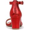 imageNaturalizer Womens Vera Ankle Strap Block Heel Dress SandalRed Metallic Snake
