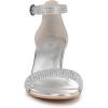 imageNaturalizer Womens Vera Ankle Strap Block Heel Dress SandalSilver Glitz
