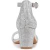 imageNaturalizer Womens Vera Ankle Strap Block Heel Dress SandalSilver Glitz