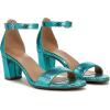 imageNaturalizer Womens Vera Ankle Strap Block Heel Dress SandalTeal Metallic Snake