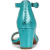 imageNaturalizer Womens Vera Ankle Strap Block Heel Dress SandalTeal Metallic Snake