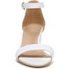 imageNaturalizer Womens Vera Ankle Strap Block Heel Dress SandalWhite Leather