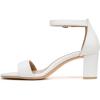 imageNaturalizer Womens Vera Ankle Strap Block Heel Dress SandalWhite Leather