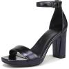 Navy Metallic Leather