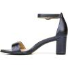 imageNaturalizer Womens Vera Ankle Strap Block Heel Dress SandalFrench Navy Metallic Leather
