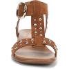 imageNaturalizer Womens Brandy Flat SandalDark Chestnut Stud Suede