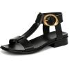 imageNaturalizer Womens Brandy Flat SandalBlack Leather