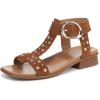 imageNaturalizer Womens Brandy Flat SandalDark Chestnut Stud Suede