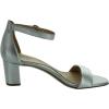 imageNaturalizer Womens Vera Ankle Strap Block Heel Dress SandalSilver Metallic Leather