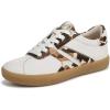 Warm White Leather/Brown Cow Print