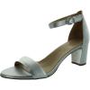 imageNaturalizer Womens Vera Ankle Strap Block Heel Dress SandalSilver Metallic Leather