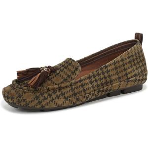 imageNaturalizer Womens Betsy Driving Style LoaferOlive Houdstooth Suede