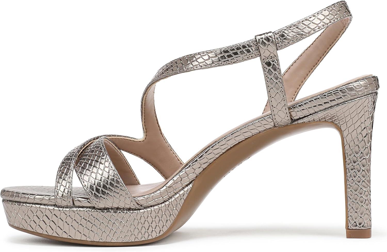 imageNaturalizer Womens Abby Heeled SandalPewter Snake Faux Leather