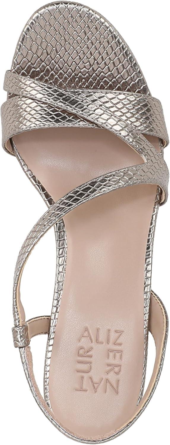 imageNaturalizer Womens Abby Heeled SandalPewter Snake Faux Leather