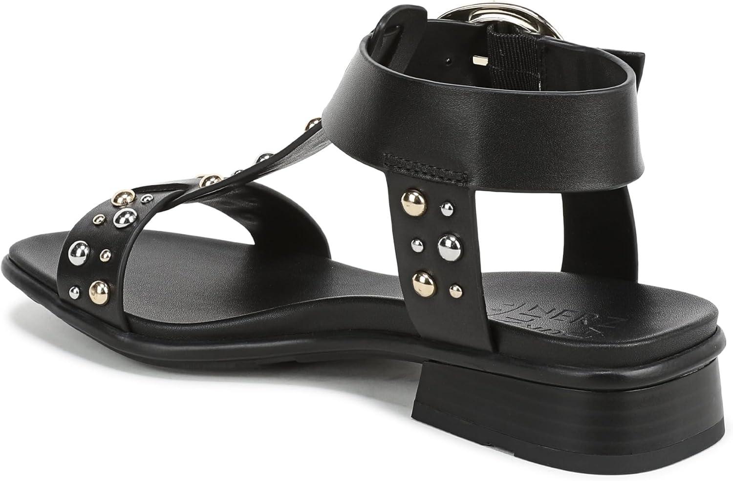 imageNaturalizer Womens Brandy Flat SandalBlack Studded Leather