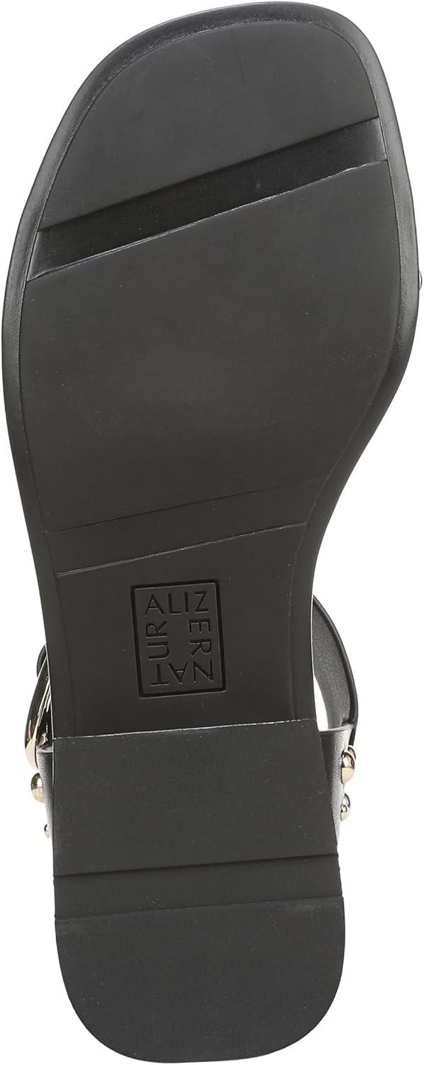 imageNaturalizer Womens Brandy Flat SandalBlack Studded Leather