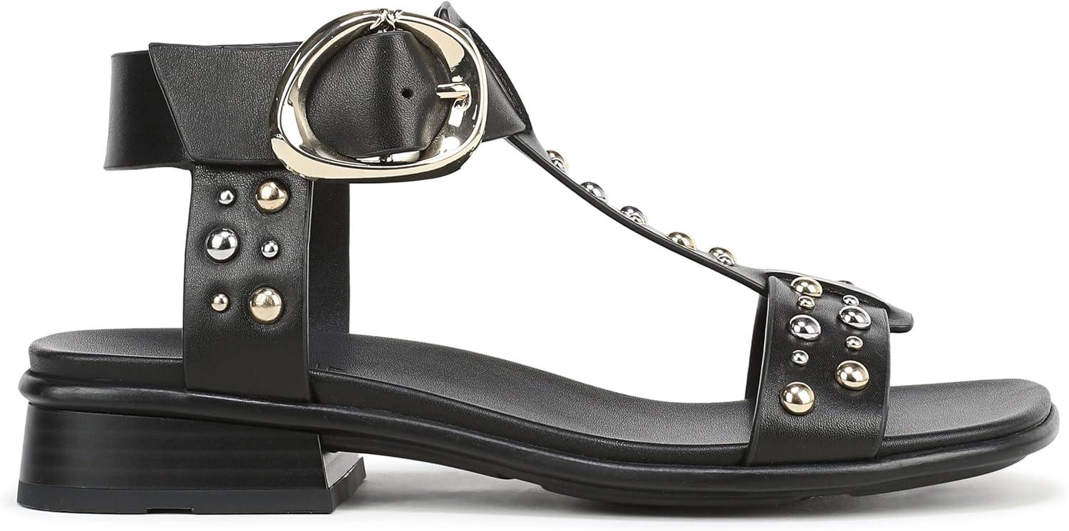 imageNaturalizer Womens Brandy Flat SandalBlack Studded Leather