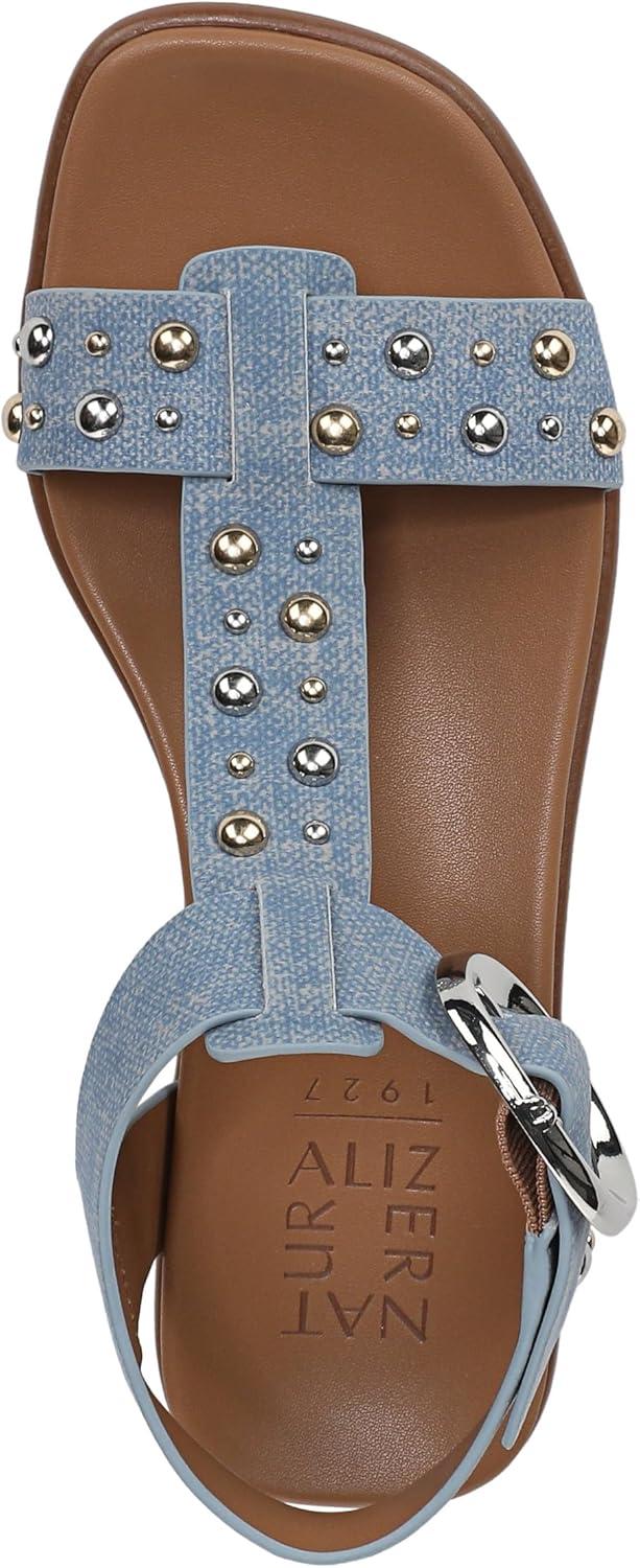 imageNaturalizer Womens Brandy Flat SandalDenim Blue Studded Nubuck