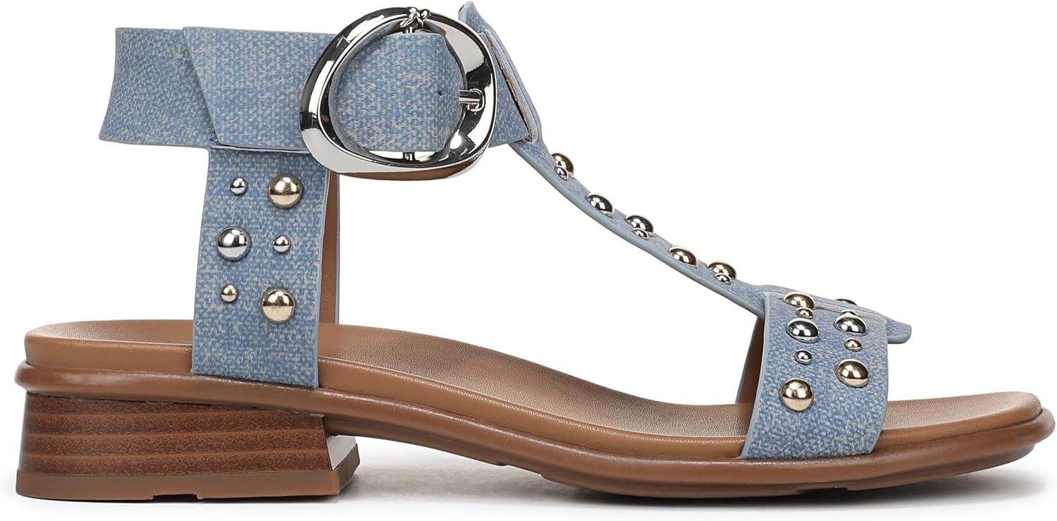 imageNaturalizer Womens Brandy Flat SandalDenim Blue Studded Nubuck