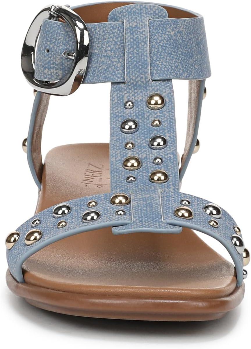 imageNaturalizer Womens Brandy Flat SandalDenim Blue Studded Nubuck