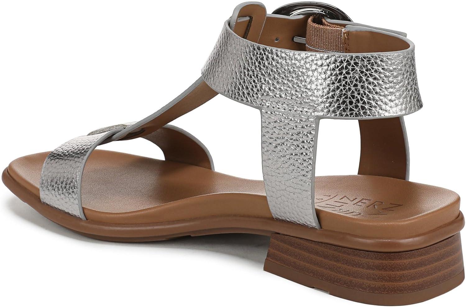 imageNaturalizer Womens Brandy Flat SandalSoft Pewter Silver Leather