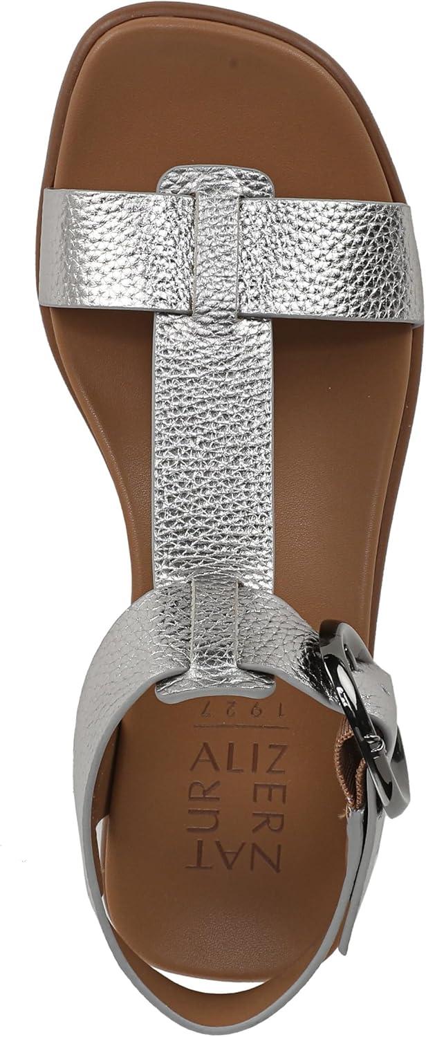 imageNaturalizer Womens Brandy Flat SandalSoft Pewter Silver Leather