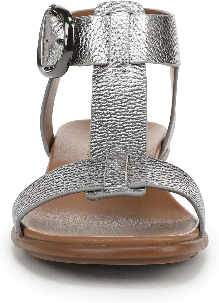 imageNaturalizer Womens Brandy Flat SandalSoft Pewter Silver Leather