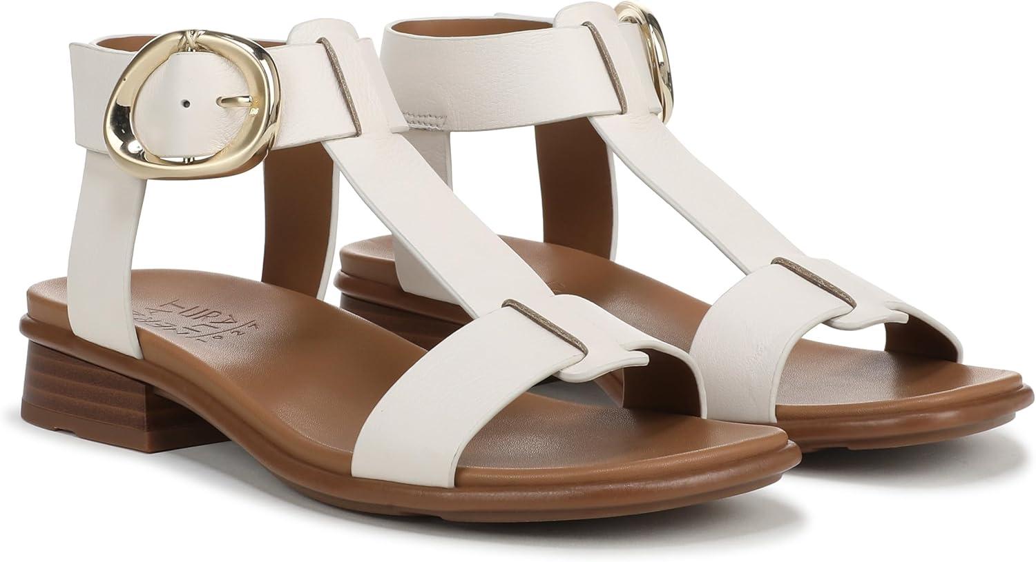 imageNaturalizer Womens Brandy Flat SandalWarm White Leather