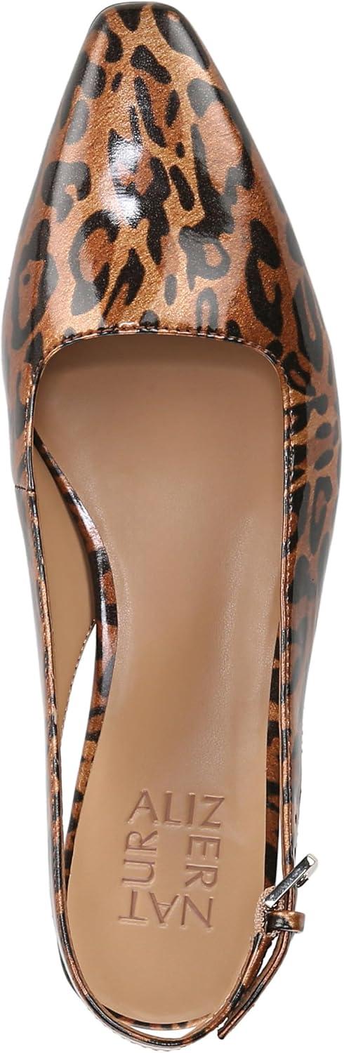 imageNaturalizer Womens Ginger Snip Toe Slingbacks PumpCheetah Patent Brown