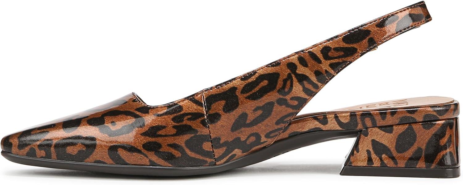 imageNaturalizer Womens Ginger Snip Toe Slingbacks PumpCheetah Patent Brown