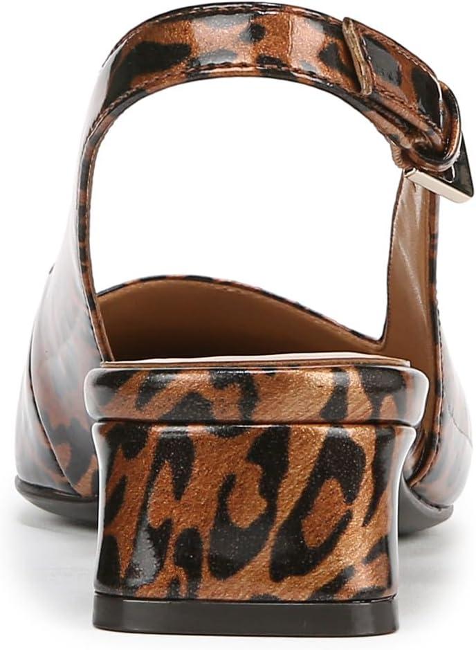 imageNaturalizer Womens Ginger Snip Toe Slingbacks PumpCheetah Patent Brown