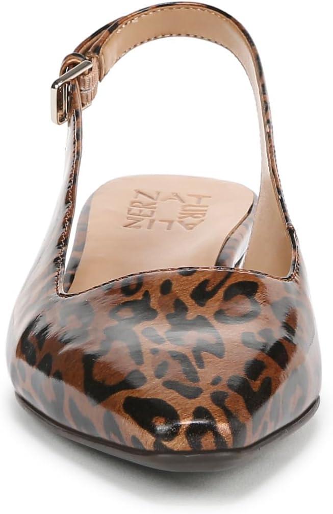 imageNaturalizer Womens Ginger Snip Toe Slingbacks PumpCheetah Patent Brown